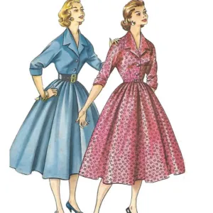 1950s Pattern, Raglan Swing Dress, 'Easy to Make' - Bust 32" (81.3cm)