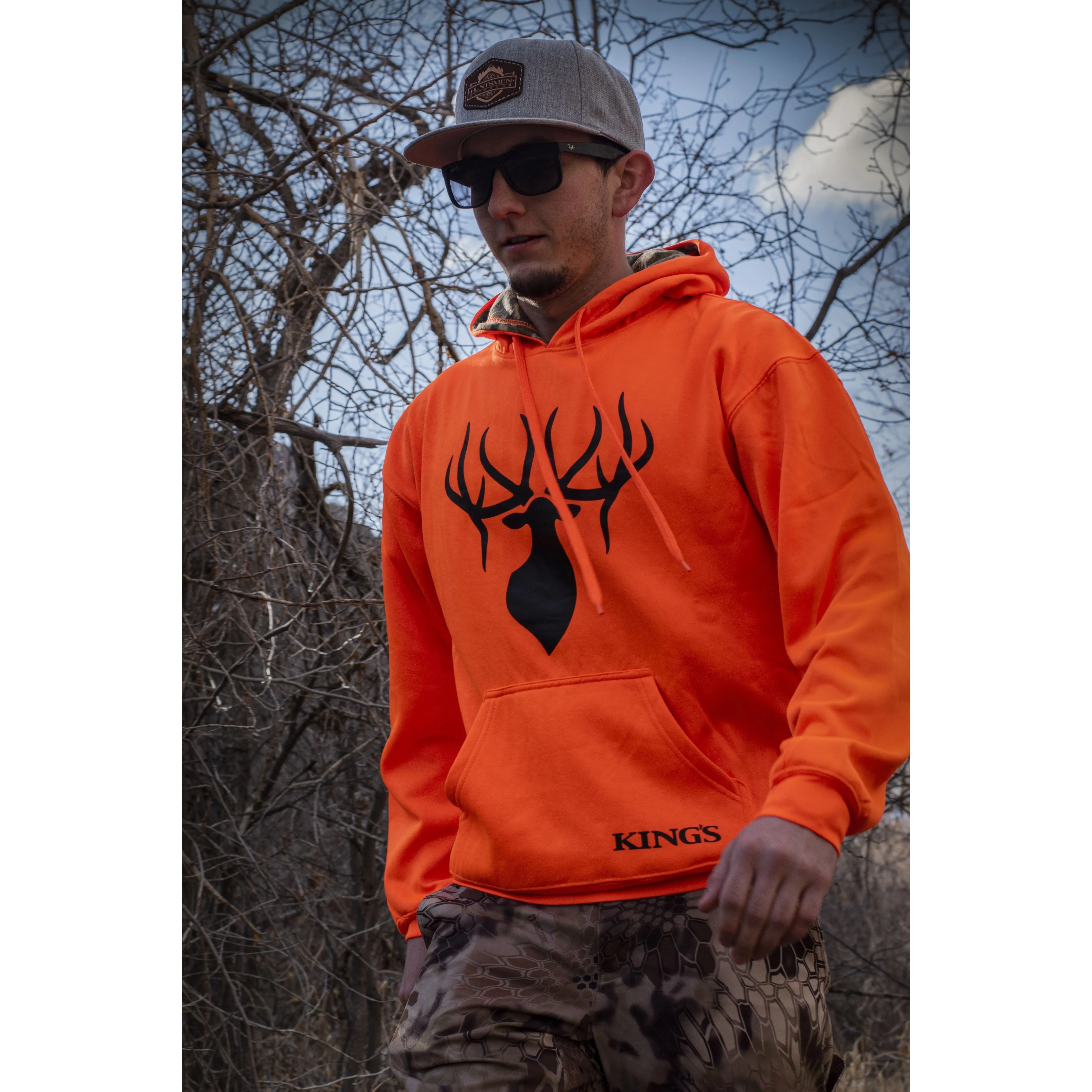 Blaze Orange Poly Hoodie by Kings Camo