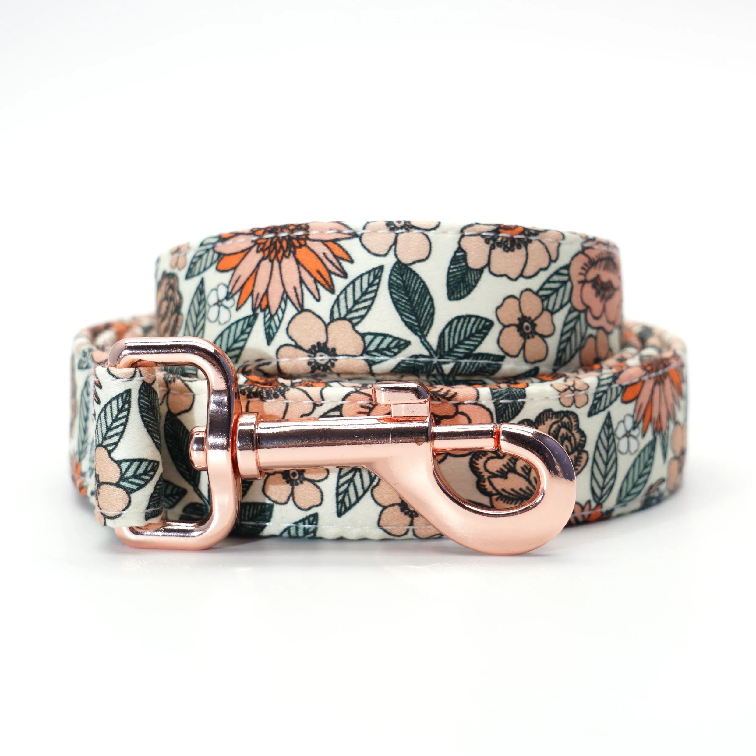 Boho Floral Set: Personalized Flower Collar/Bow collar, Harness, Leash, Poopbag, And Bandana.