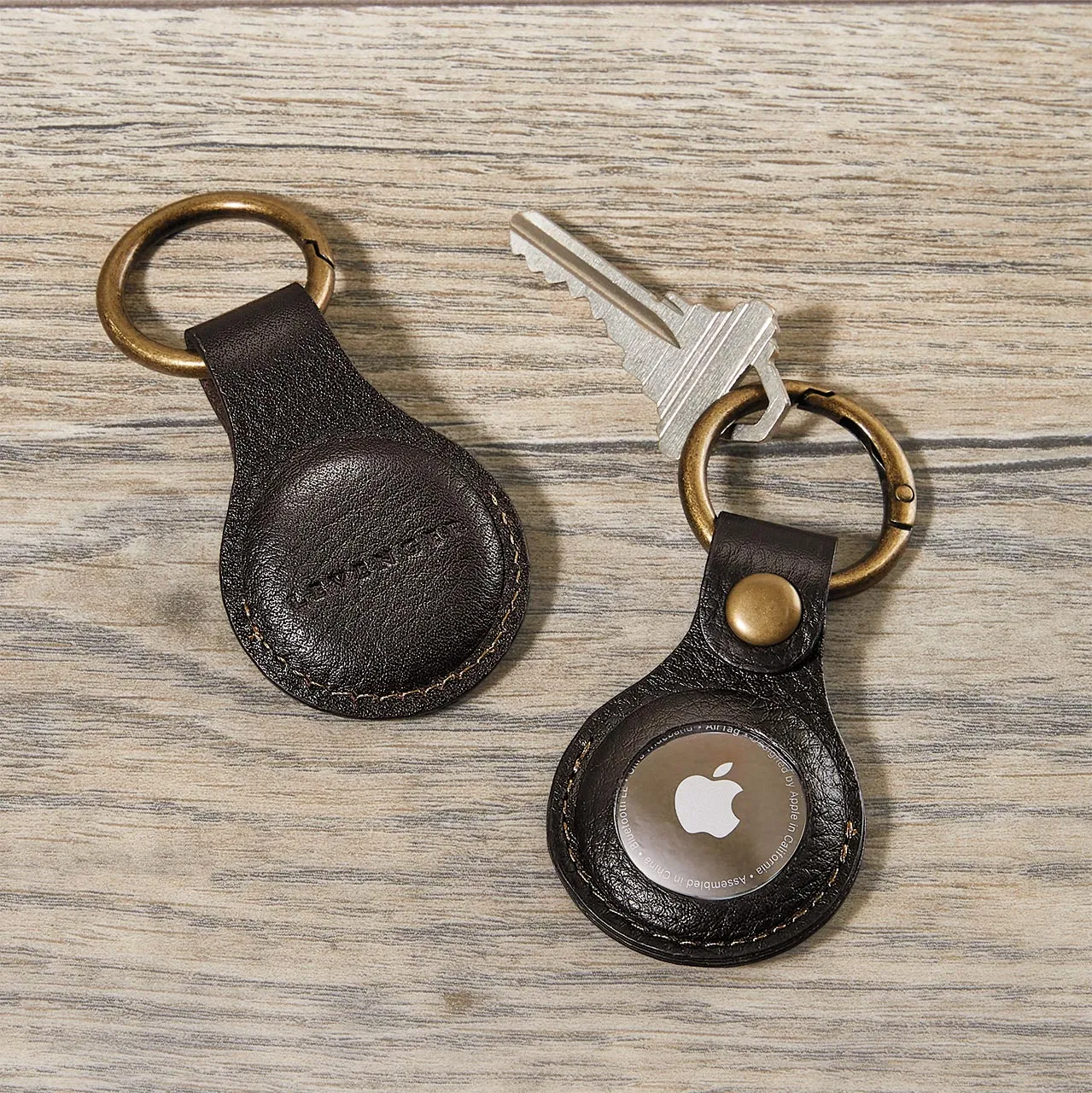 Bomber Jacket Leather AirTag Key Fob