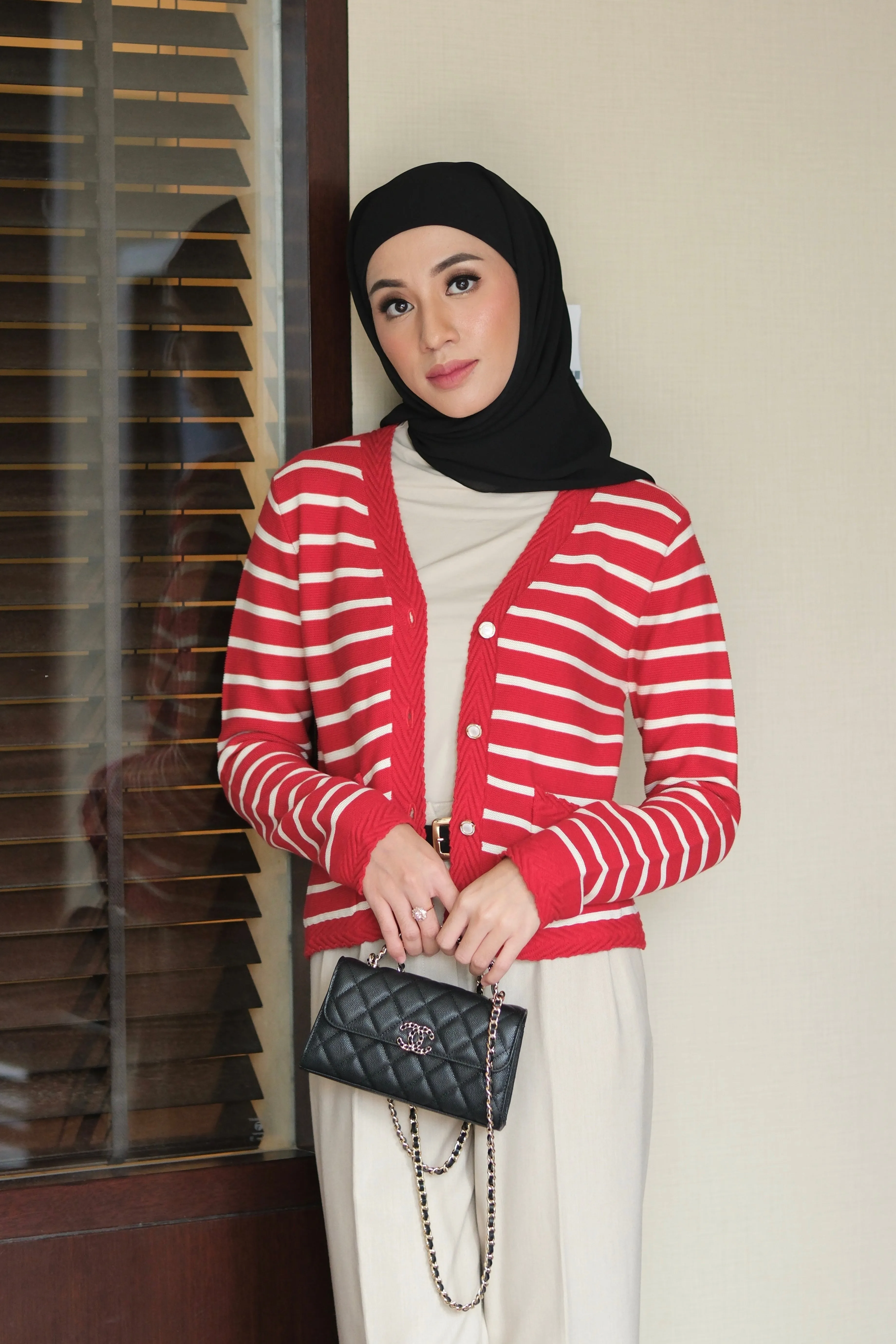 Candy Cardy - Red - Cardigan Stripe Wanita -  KW1701270