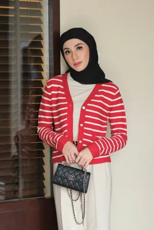 Candy Cardy - Red - Cardigan Stripe Wanita -  KW1701270