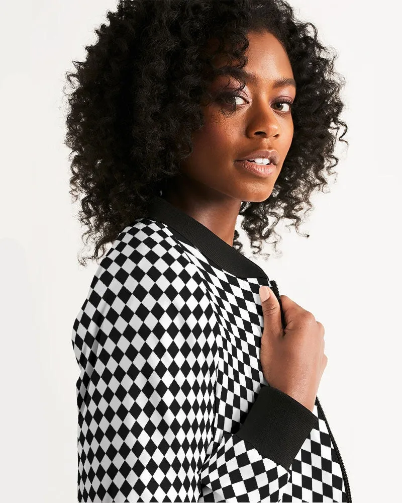 Checkerboard Women's Bomber Jacket