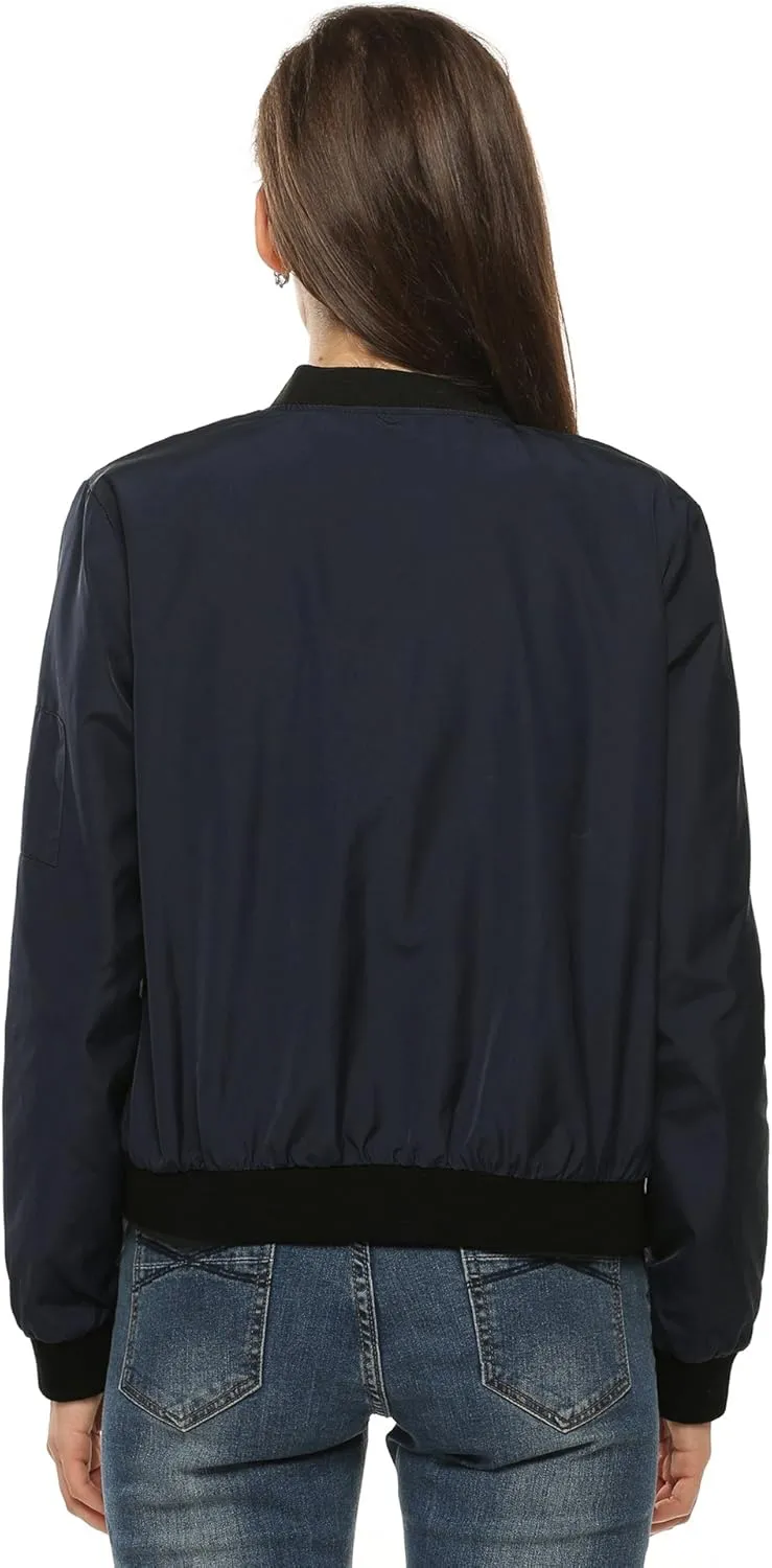 (DE Only) Zeagoo Women¡¯s Bomber Jacket, Short Blouson Jacket