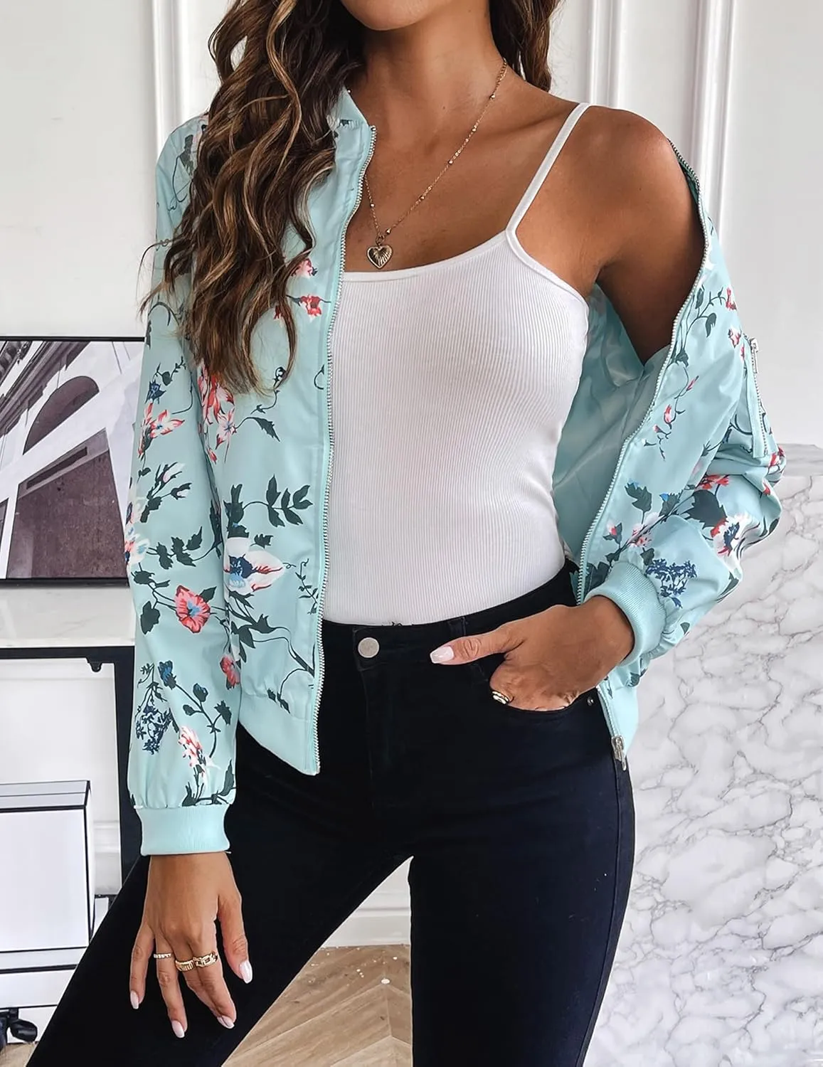 (DE Only) Zeagoo Women¡¯s Bomber Jacket, Short Blouson Jacket