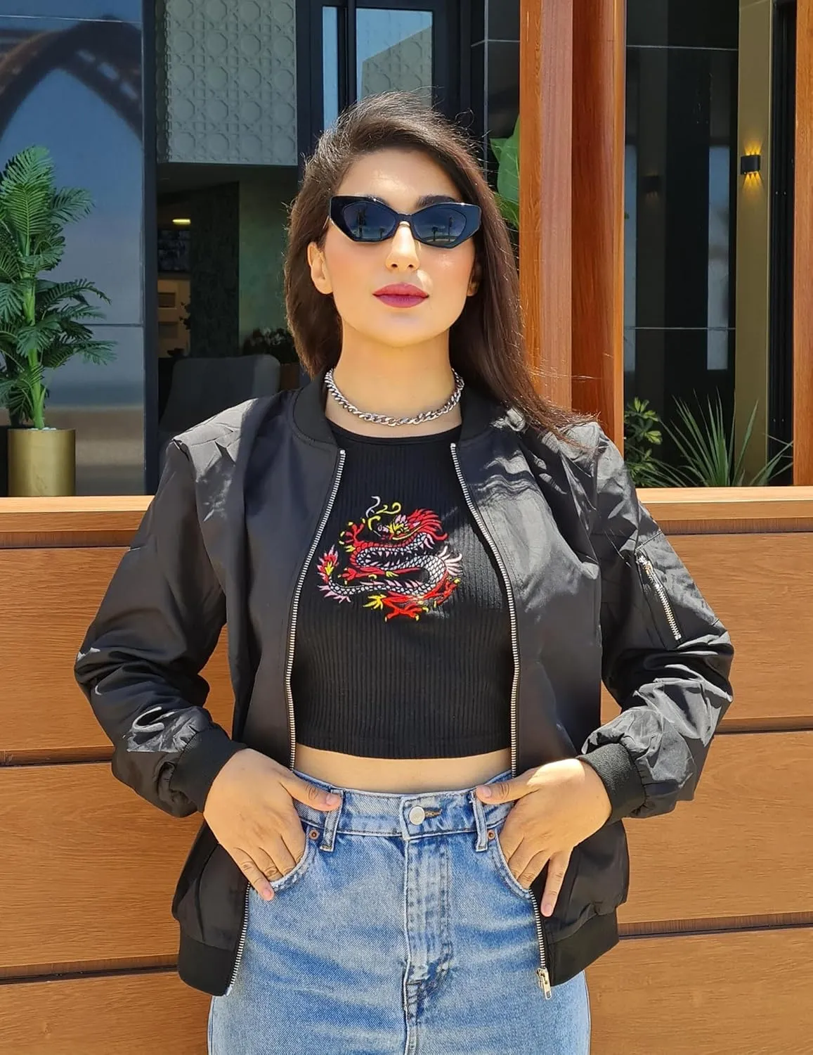(DE Only) Zeagoo Women¡¯s Bomber Jacket, Short Blouson Jacket