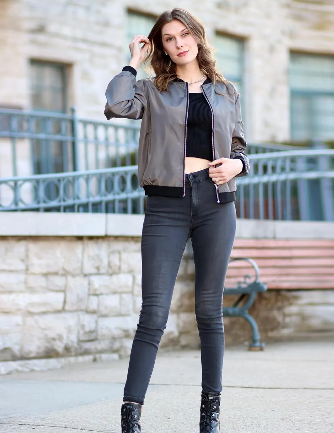 (DE Only) Zeagoo Women¡¯s Bomber Jacket, Short Blouson Jacket