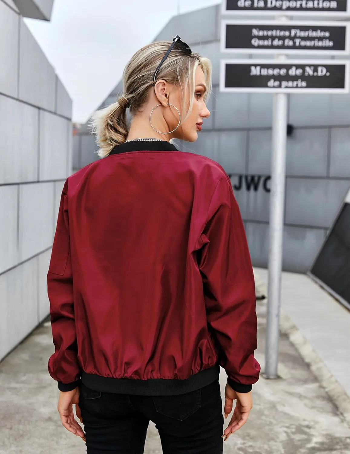 (DE Only) Zeagoo Women¡¯s Bomber Jacket, Short Blouson Jacket
