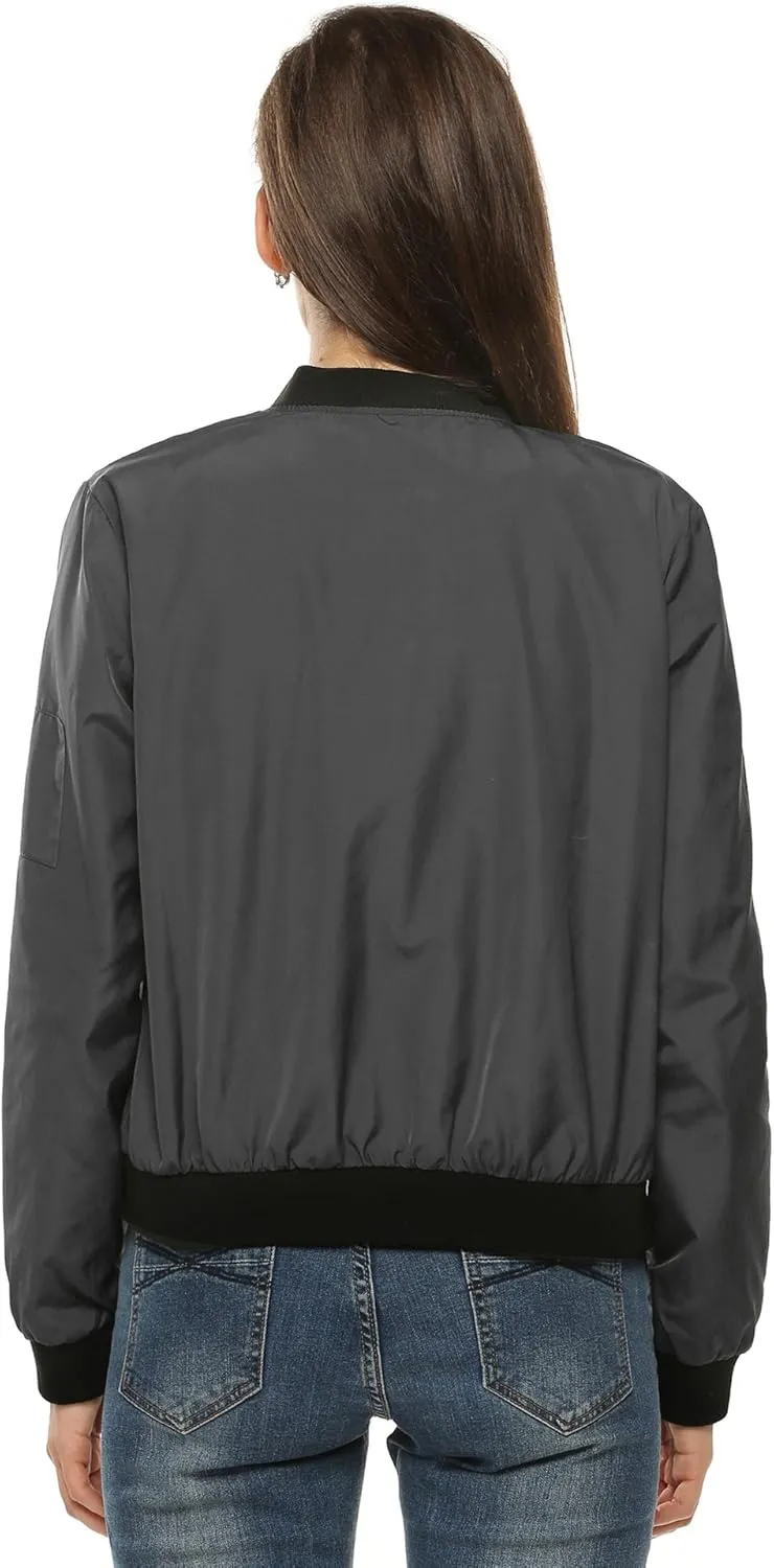 (DE Only) Zeagoo Women¡¯s Bomber Jacket, Short Blouson Jacket