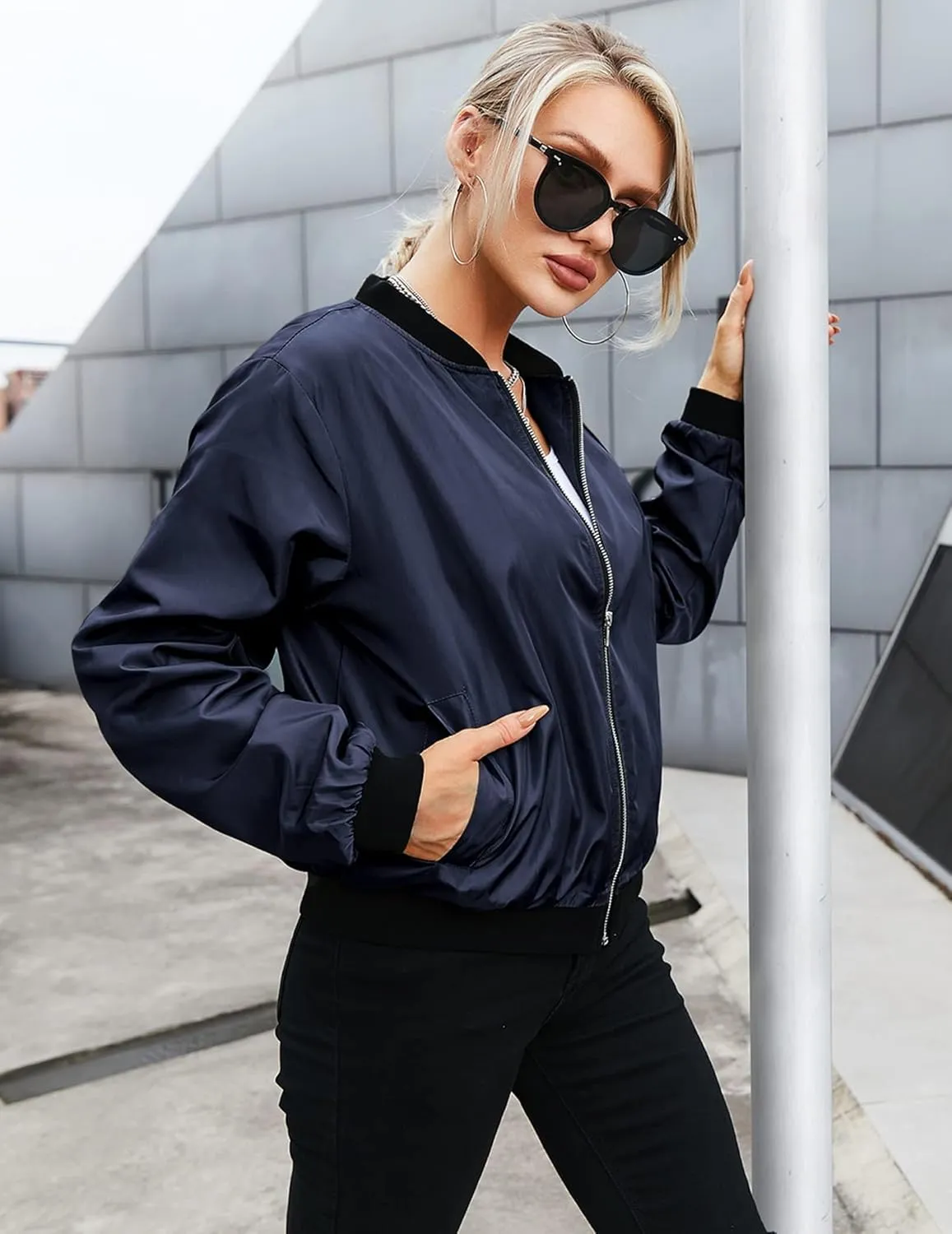 (DE Only) Zeagoo Women¡¯s Bomber Jacket, Short Blouson Jacket