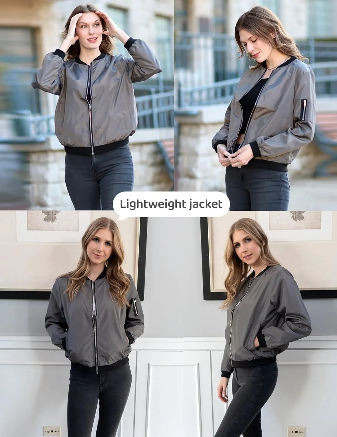 (DE Only) Zeagoo Women¡¯s Bomber Jacket, Short Blouson Jacket