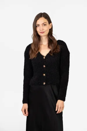 Effy Button Up Cardigan - Black