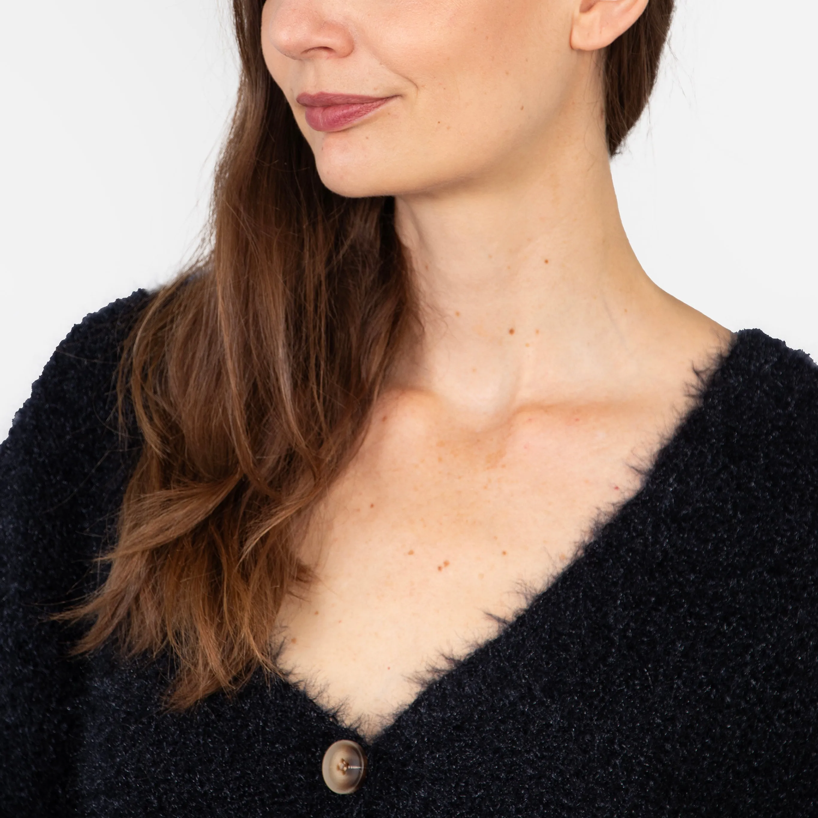 Effy Button Up Cardigan - Navy Blue