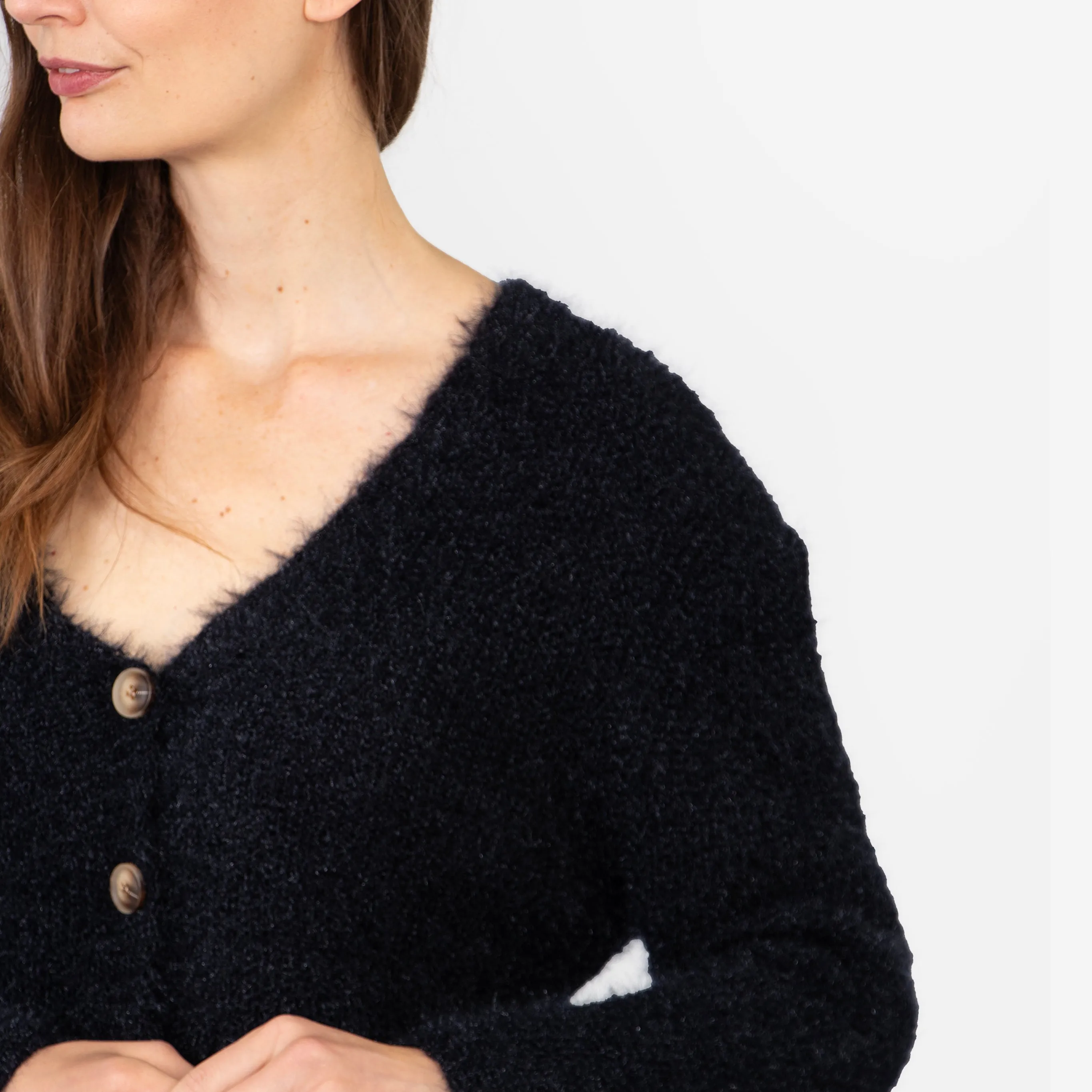 Effy Button Up Cardigan - Navy Blue