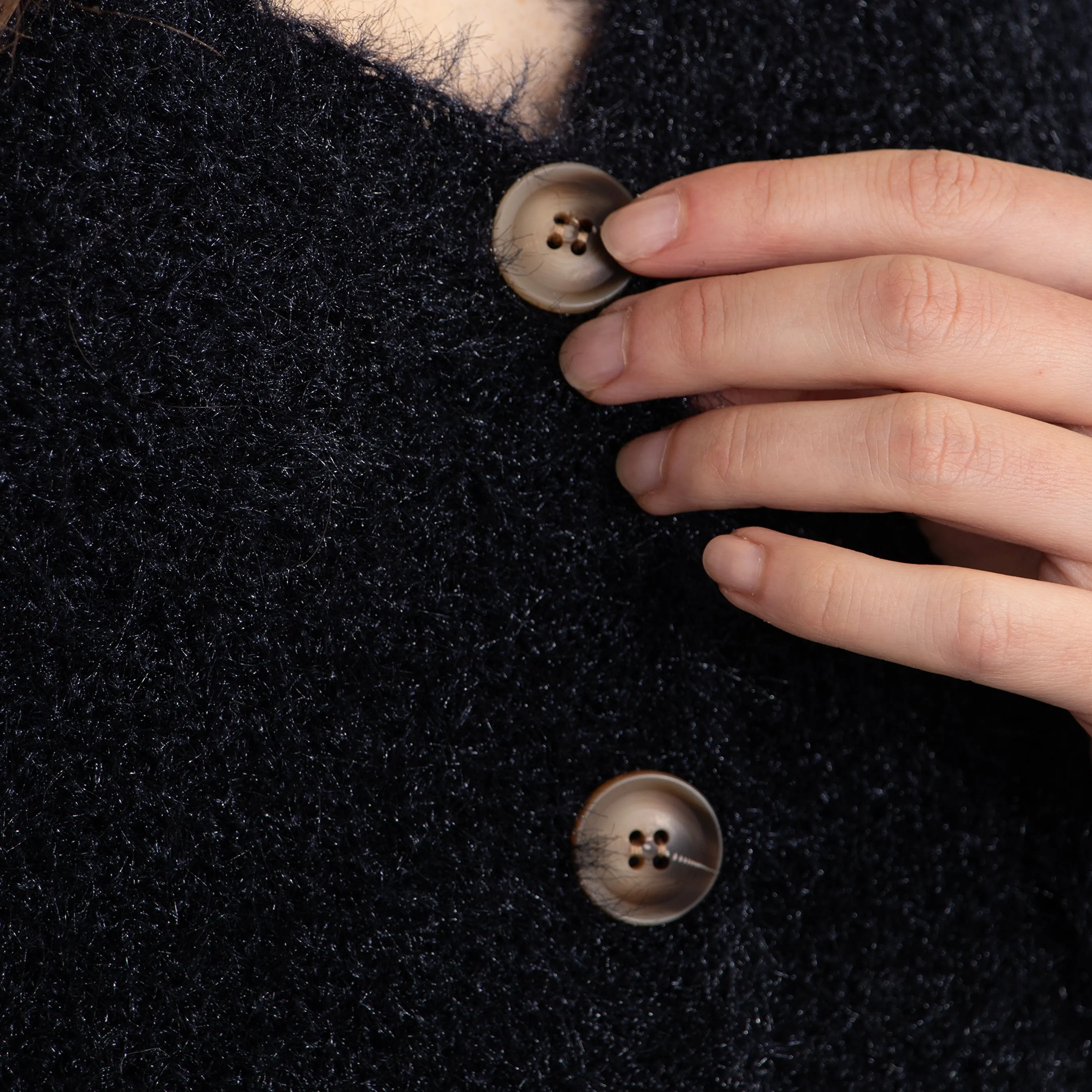 Effy Button Up Cardigan - Navy Blue