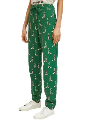 Green Giraffe Print Cotton joggers by Compania Fantastica FA21SEV25