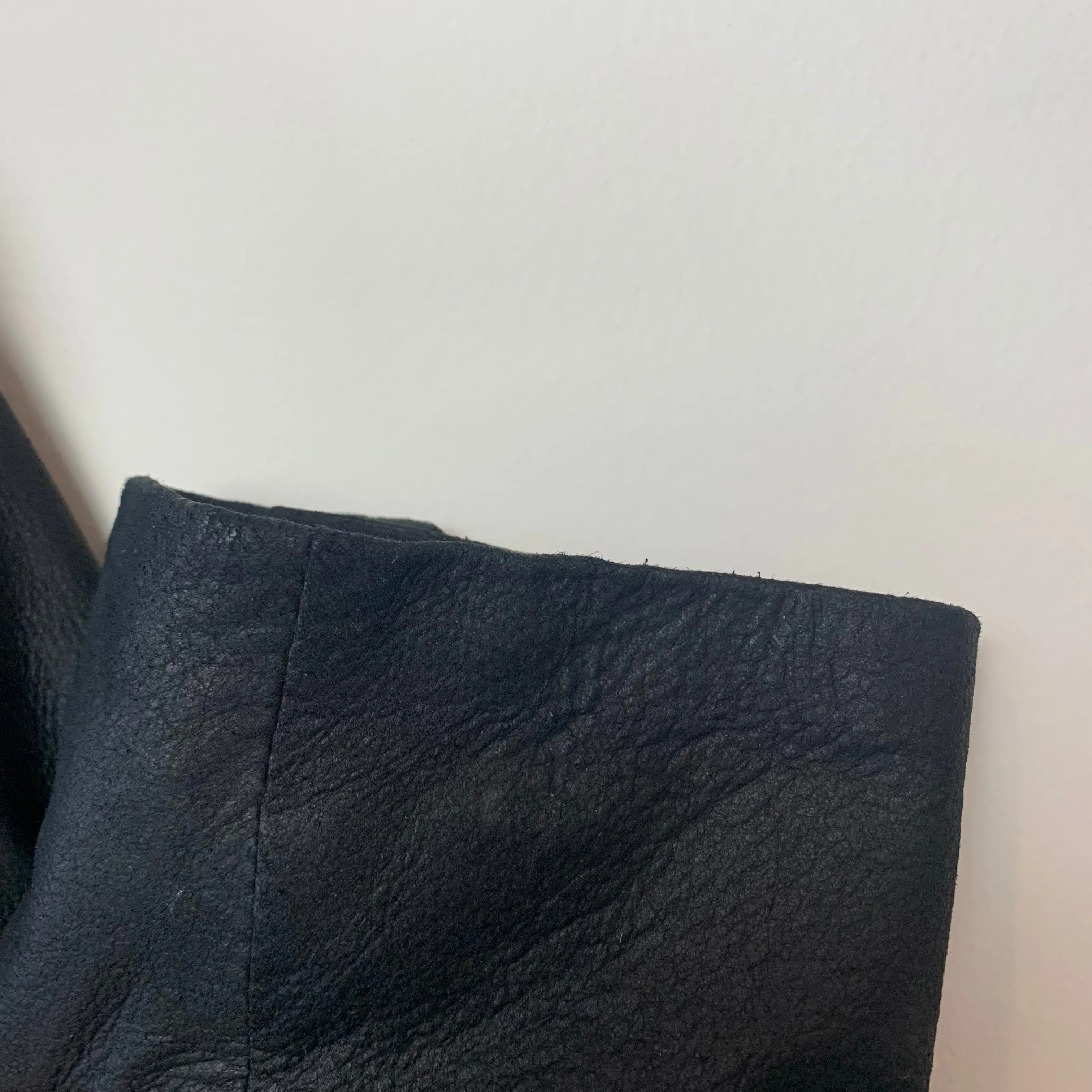 Helmut Lang Black Lamb Leather Biker Jacket Moto Zip Front Small