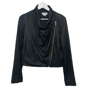 Helmut Lang Black Lamb Leather Biker Jacket Moto Zip Front Small