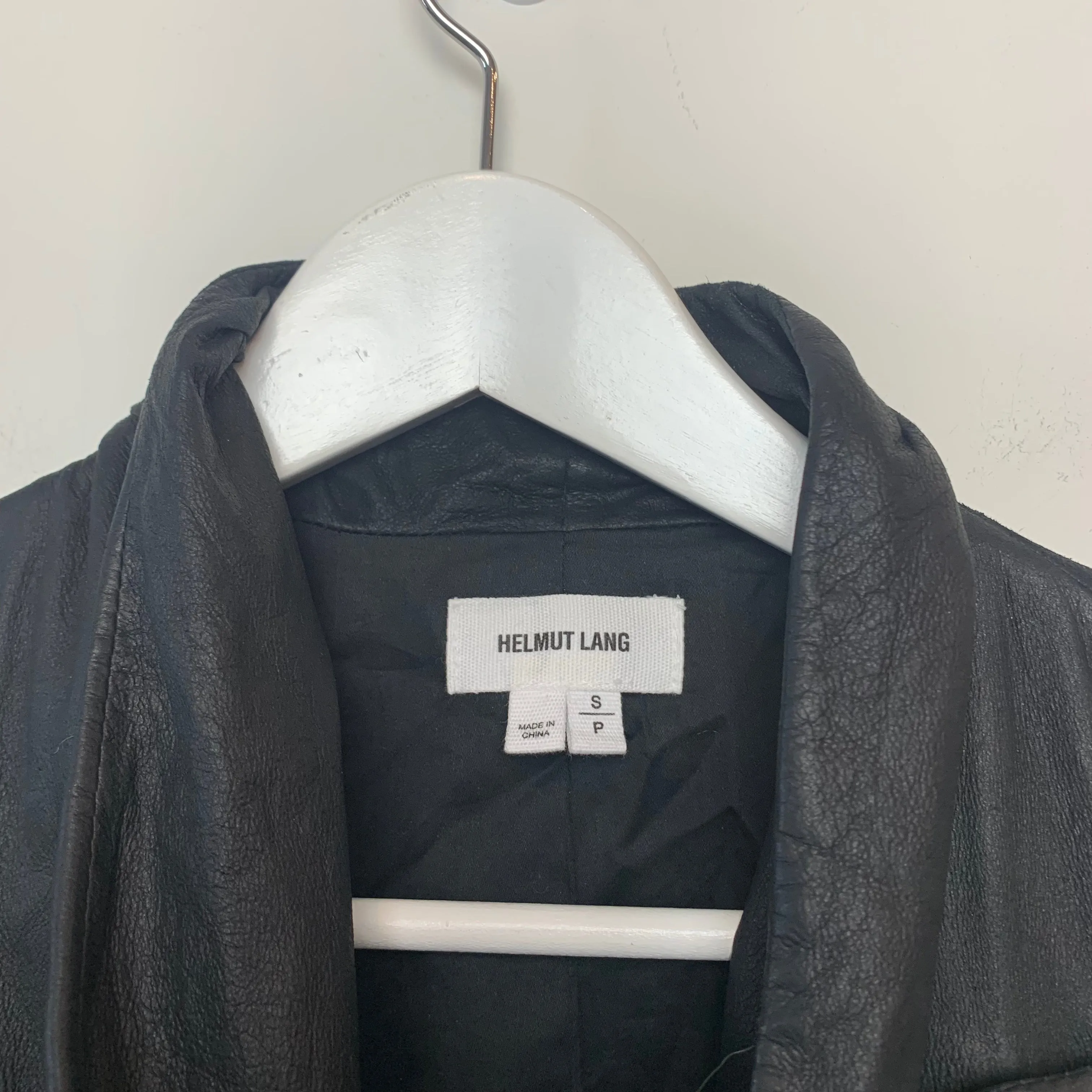 Helmut Lang Black Lamb Leather Biker Jacket Moto Zip Front Small
