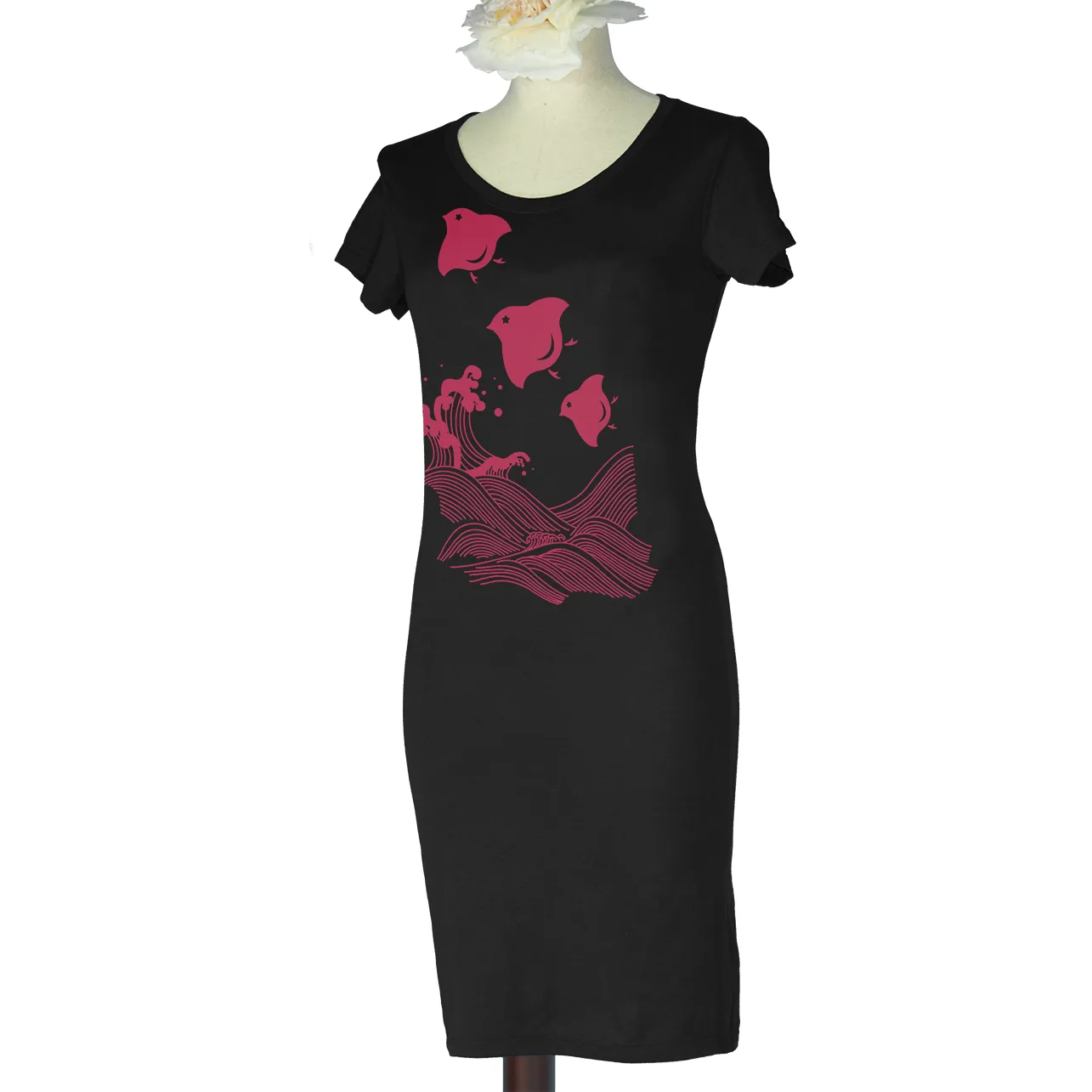 Japanese Chidori Bamboo T-Shirt Dress - Made to Order