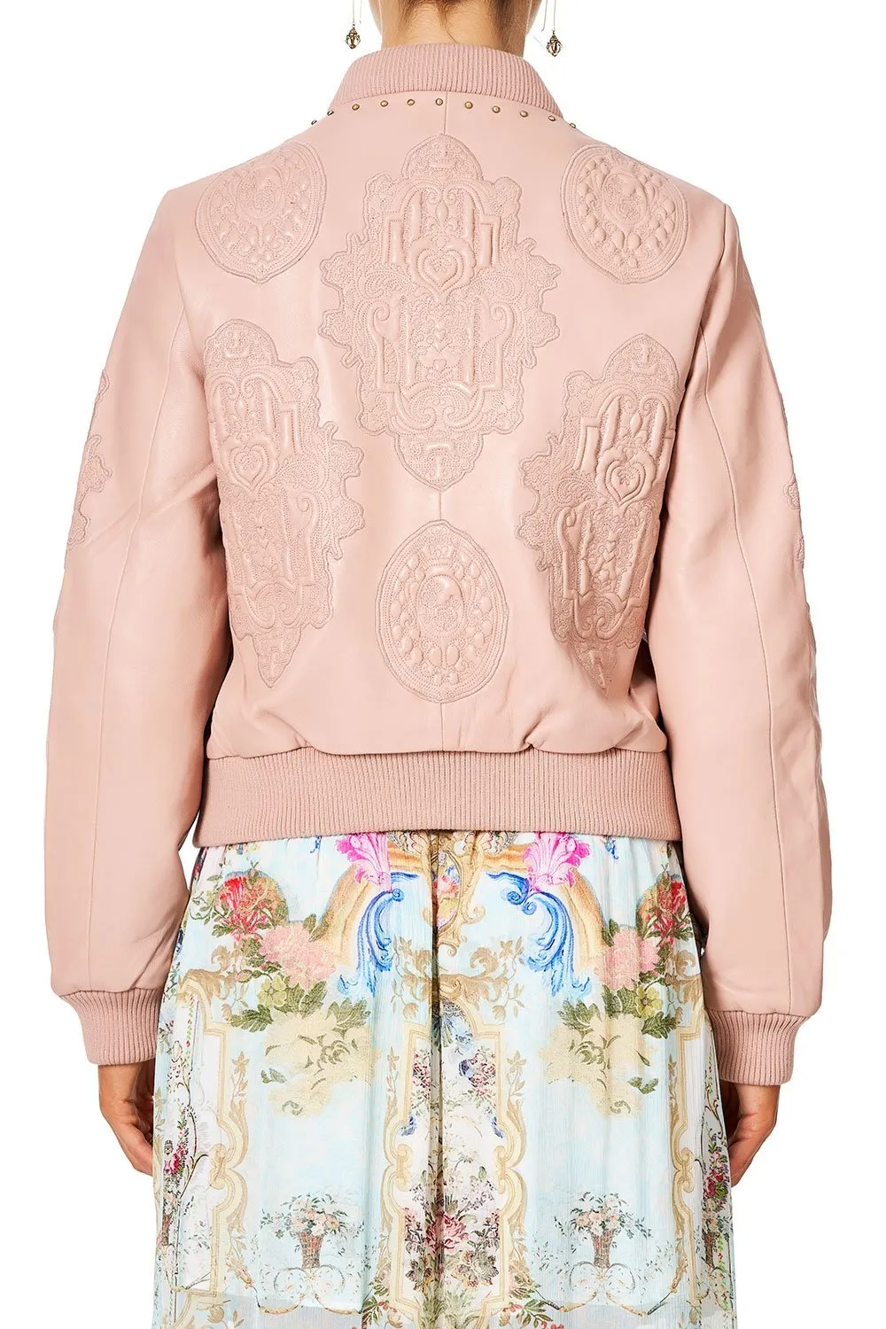 LEATHER BOMBER JACKET VERSAILLES SKY