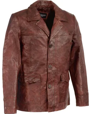 Leather Car Coat Jacket For Men