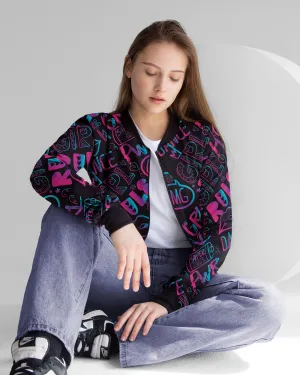 Letters Print Bomber Jacket