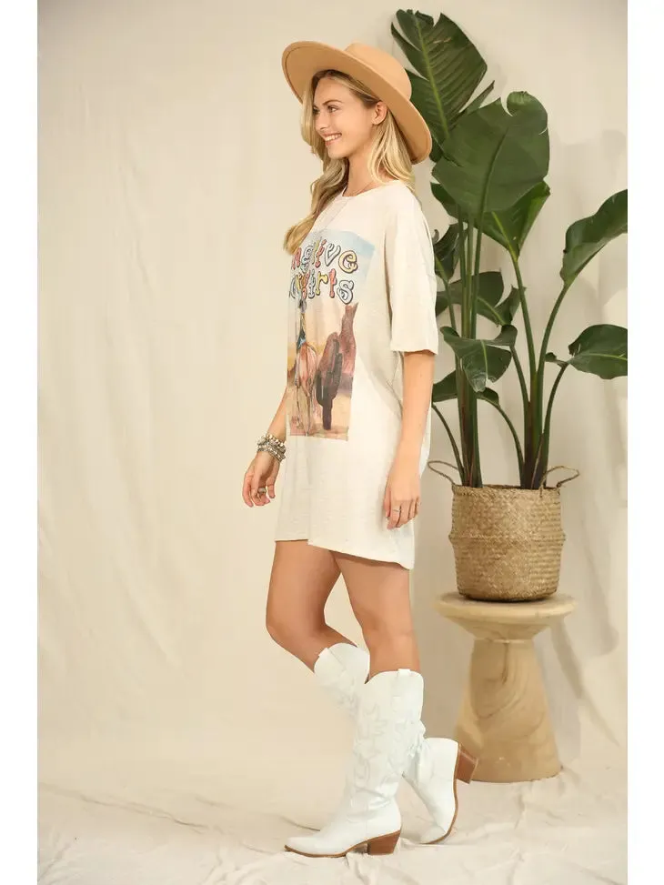 Long Live Cowgirls Western Graphic T-Shirt Dress