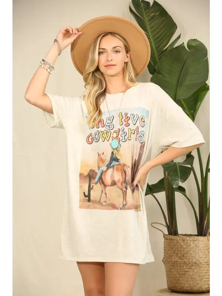 Long Live Cowgirls Western Graphic T-Shirt Dress