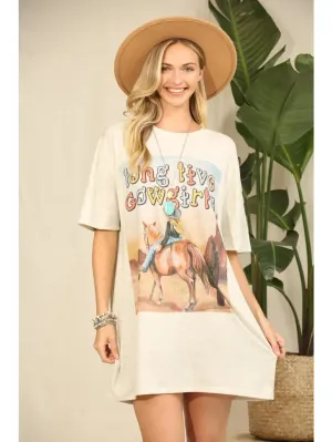 Long Live Cowgirls Western Graphic T-Shirt Dress