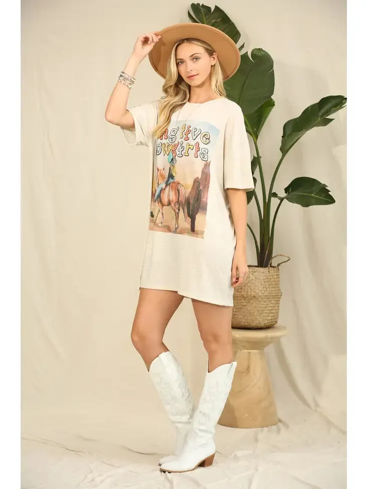 Long Live Cowgirls Western Graphic T-Shirt Dress