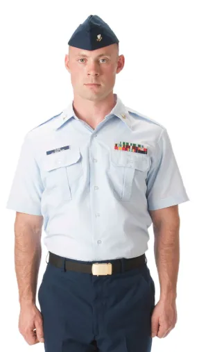 Male Light Blue Regular Fit Short Sleeve Dress Shirt (Trops)