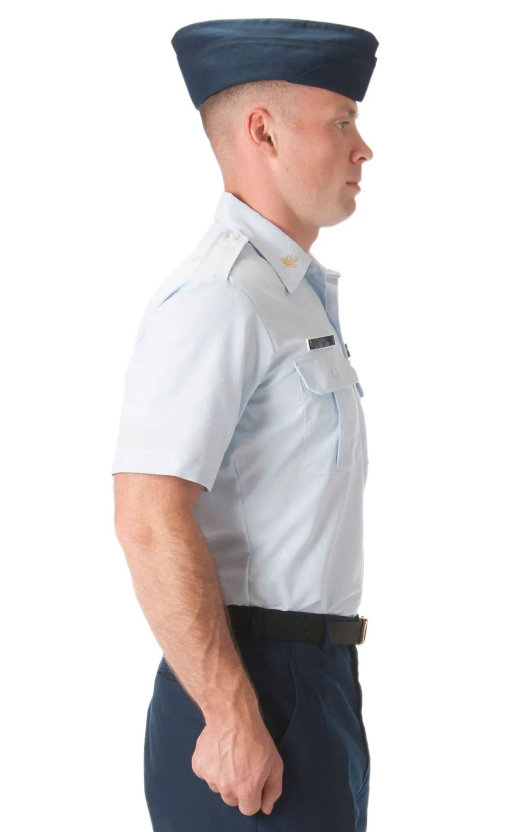 Male Light Blue Regular Fit Short Sleeve Dress Shirt (Trops)