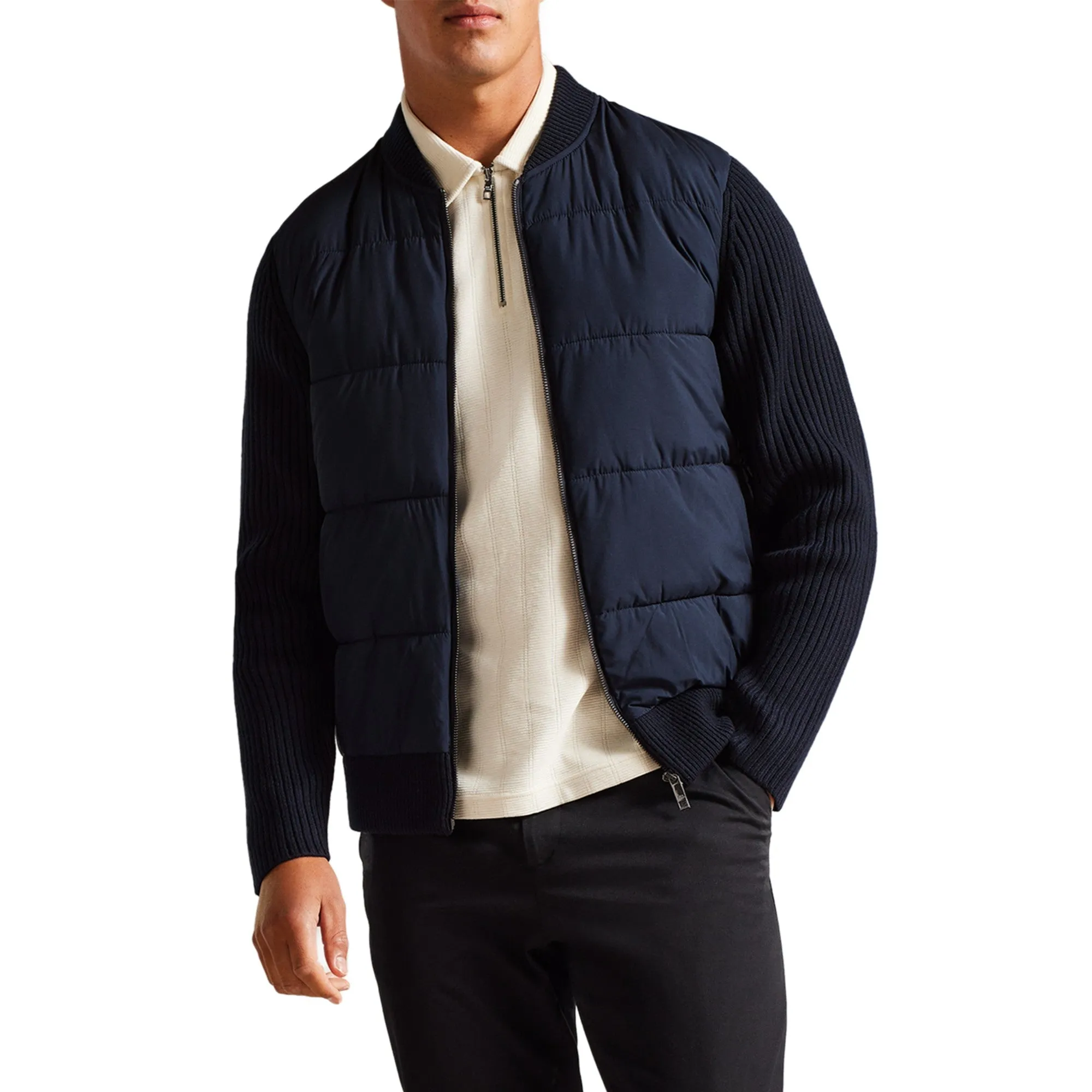 Men Mmk-Spores-Ls Regular Wadded Zip Through - Navy