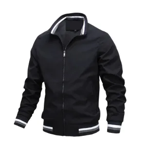 Men's Autumn & Winter Stand Collar Zipper Jacket Outdoor Sports Coat Waterproof Bomber