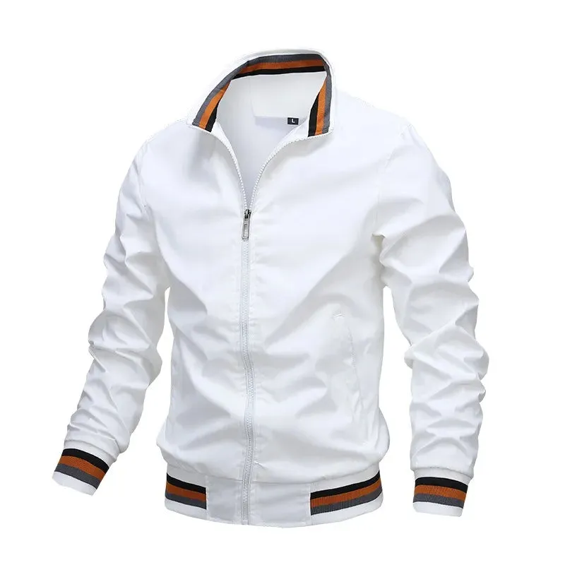 Men's Autumn & Winter Stand Collar Zipper Jacket Outdoor Sports Coat Waterproof Bomber
