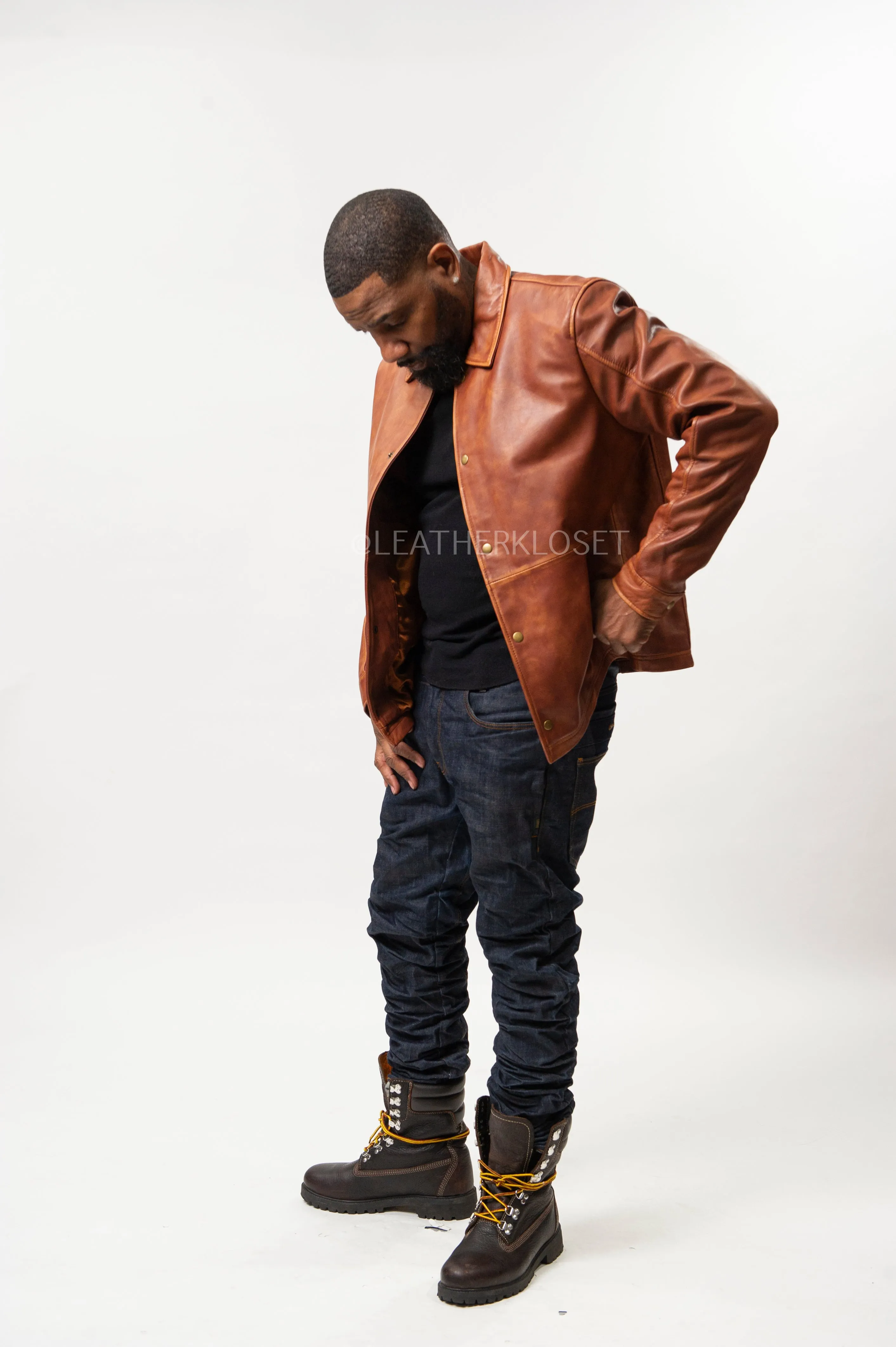 Men's Compton Leather Jacket [Caramel Crunch]