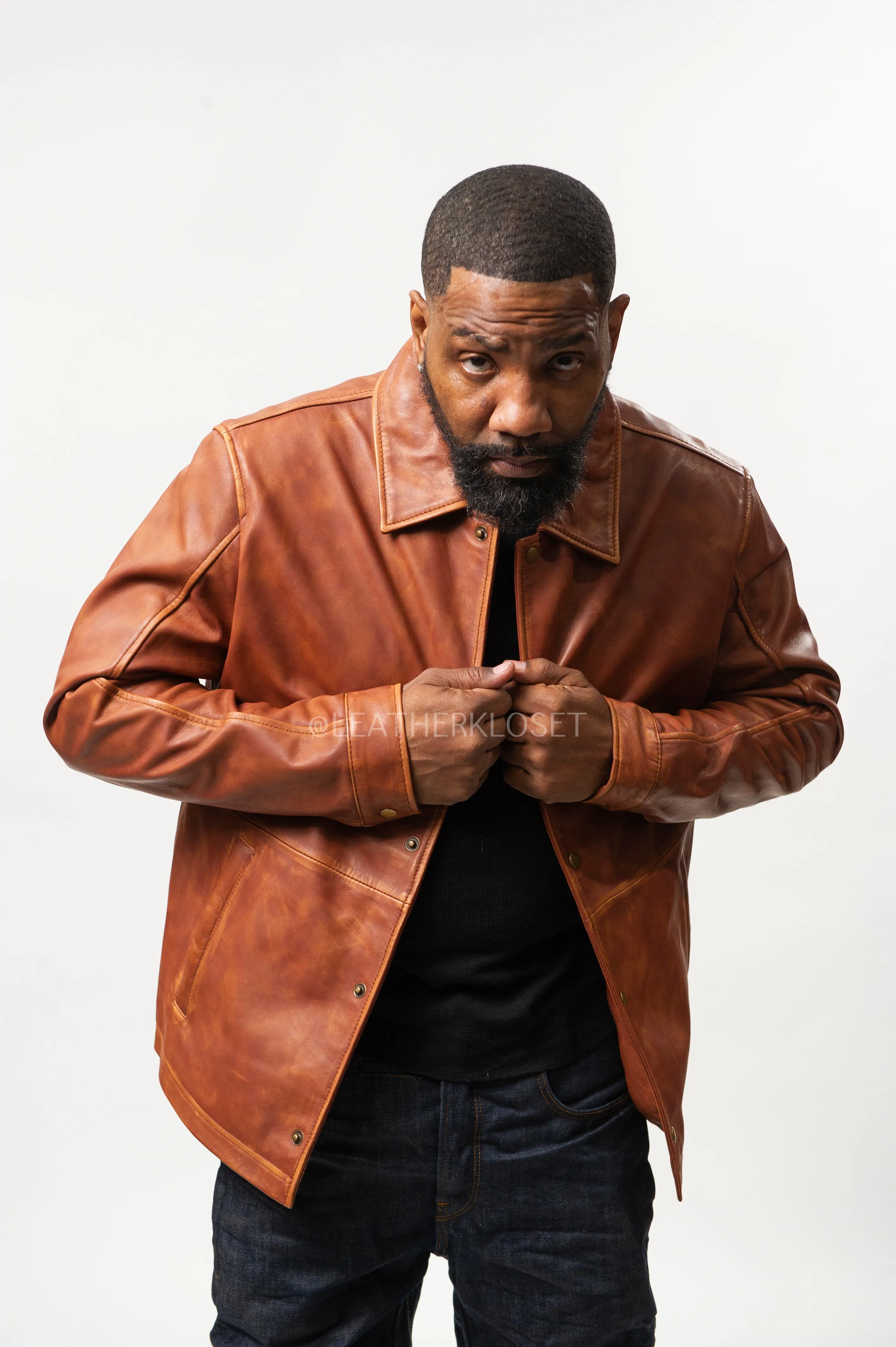 Men's Compton Leather Jacket [Caramel Crunch]