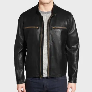Men's Leather Biker Jacket
