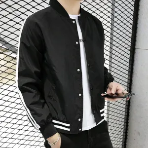 Mens Varsity Bomber Jacket with Stripes