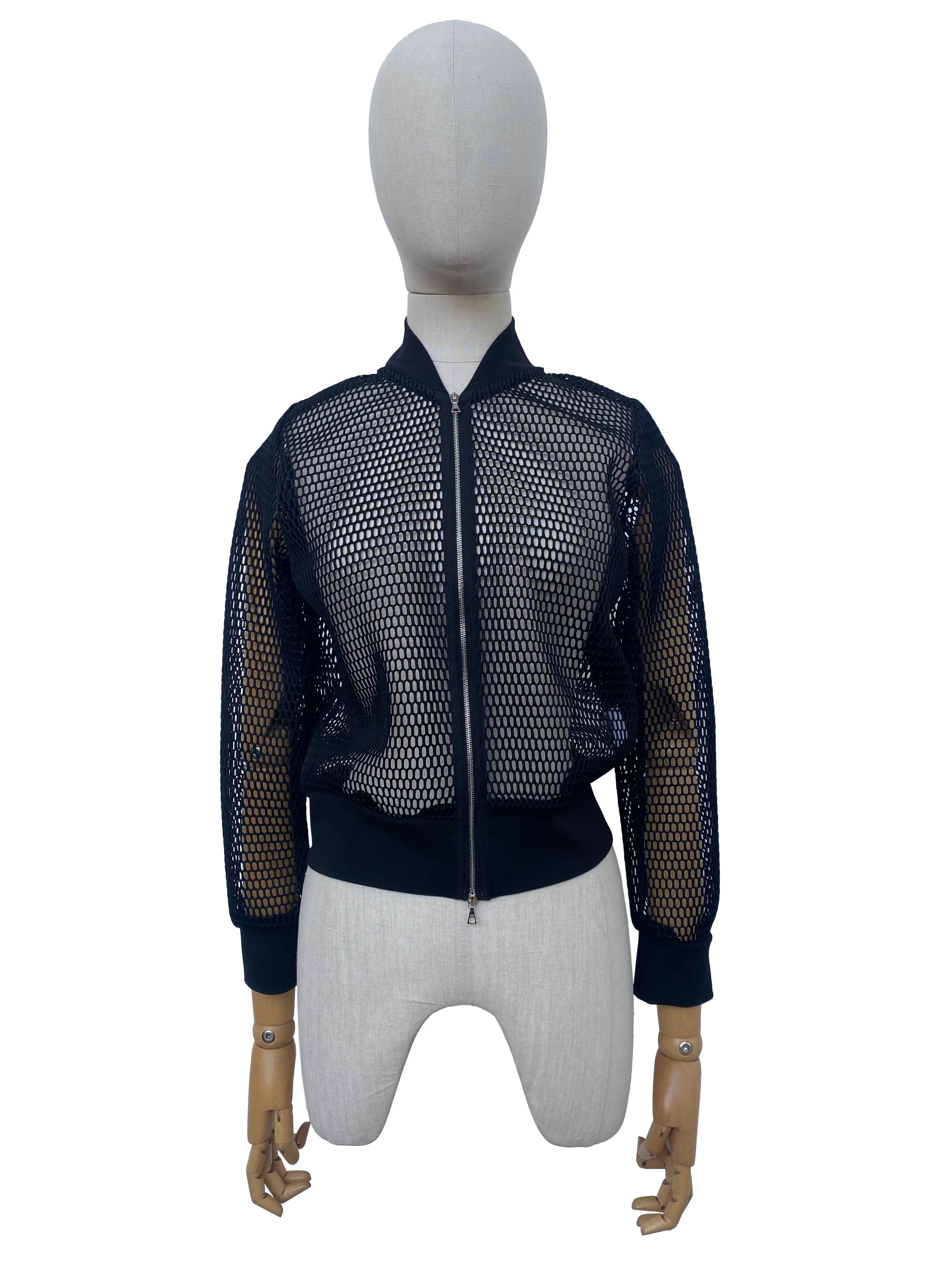 Mesh Black Bomber Jacket
