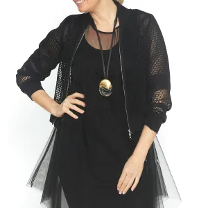 Mesh Black Bomber Jacket