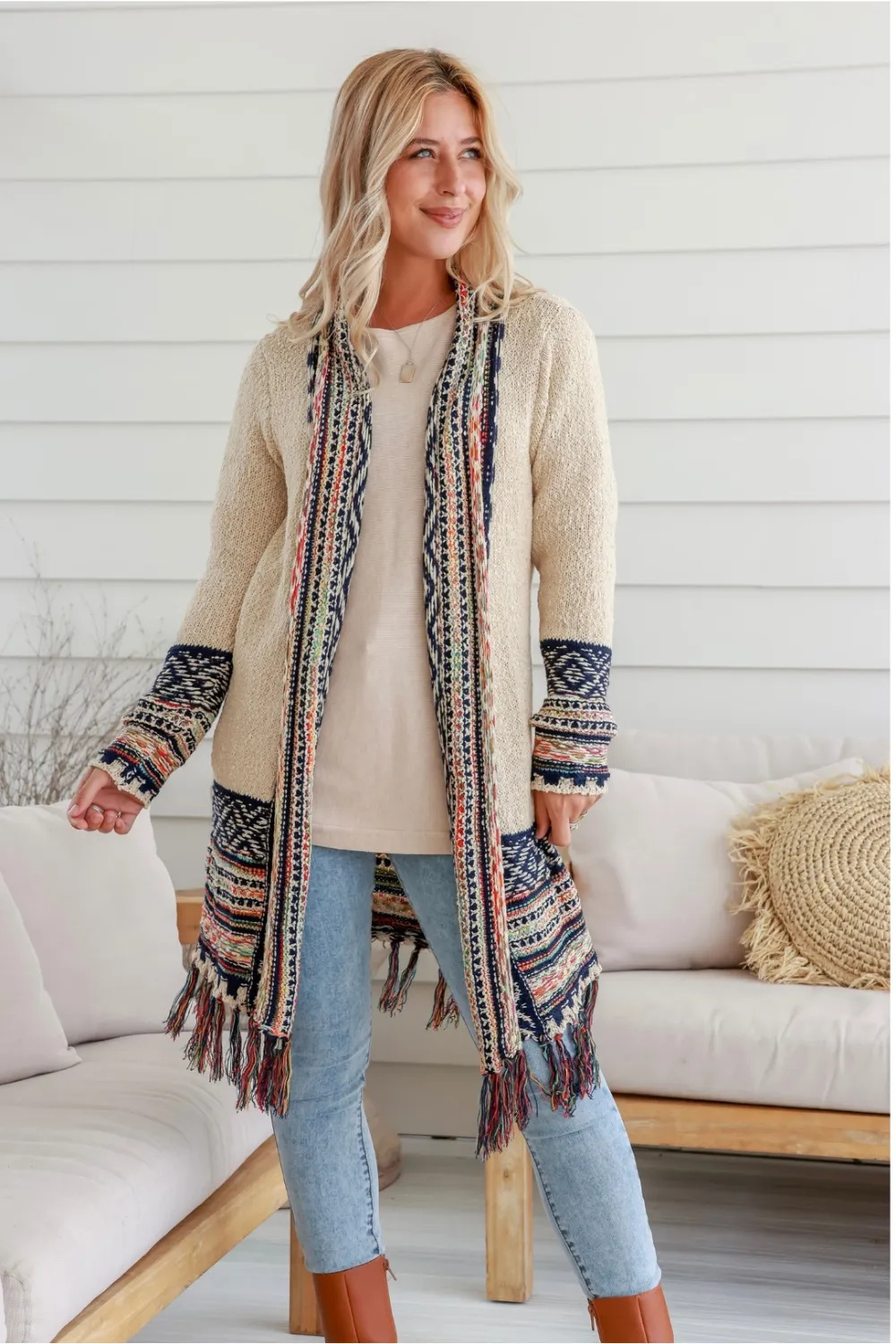 Natural Fringe Cardi