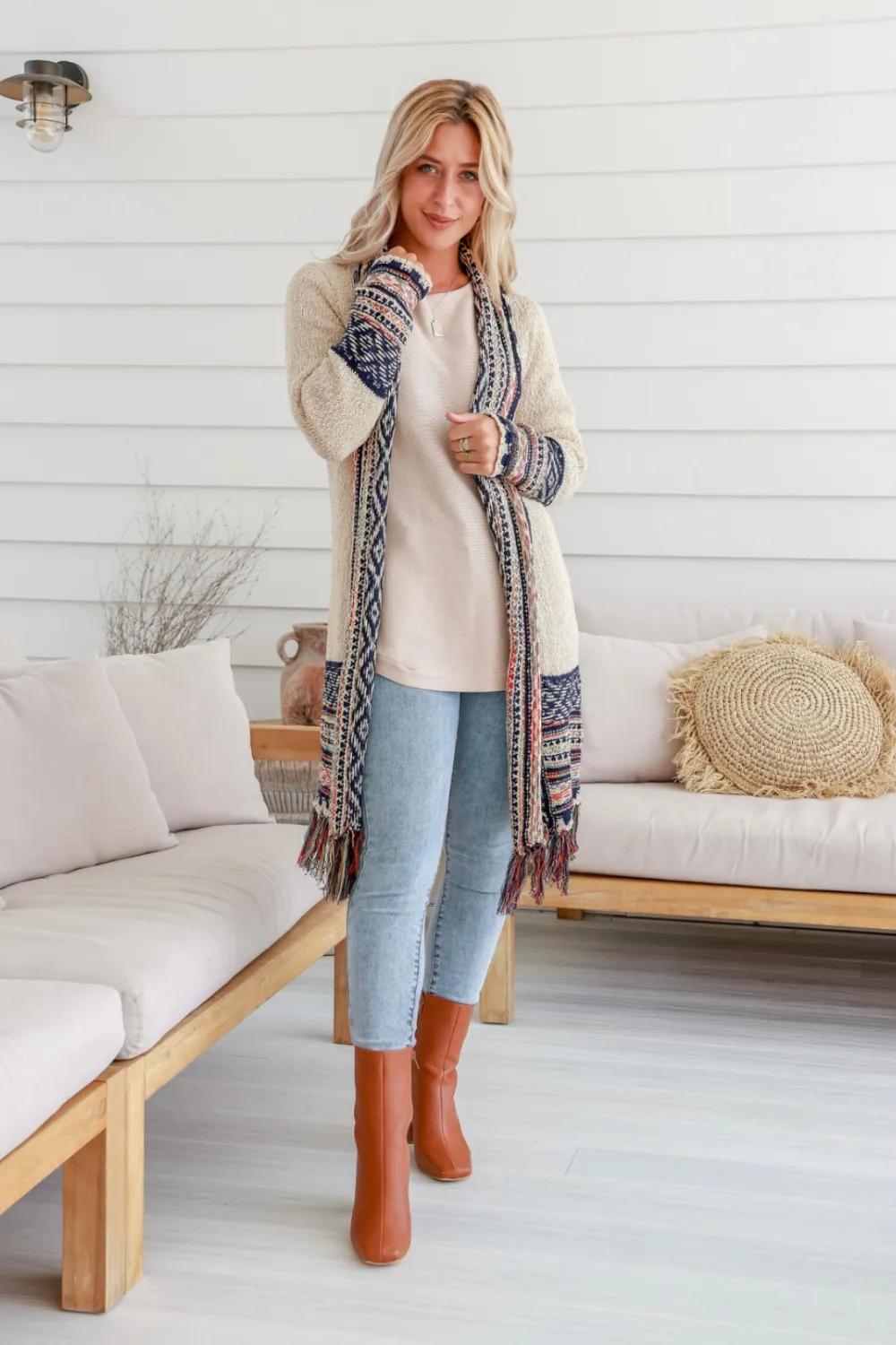 Natural Fringe Cardi