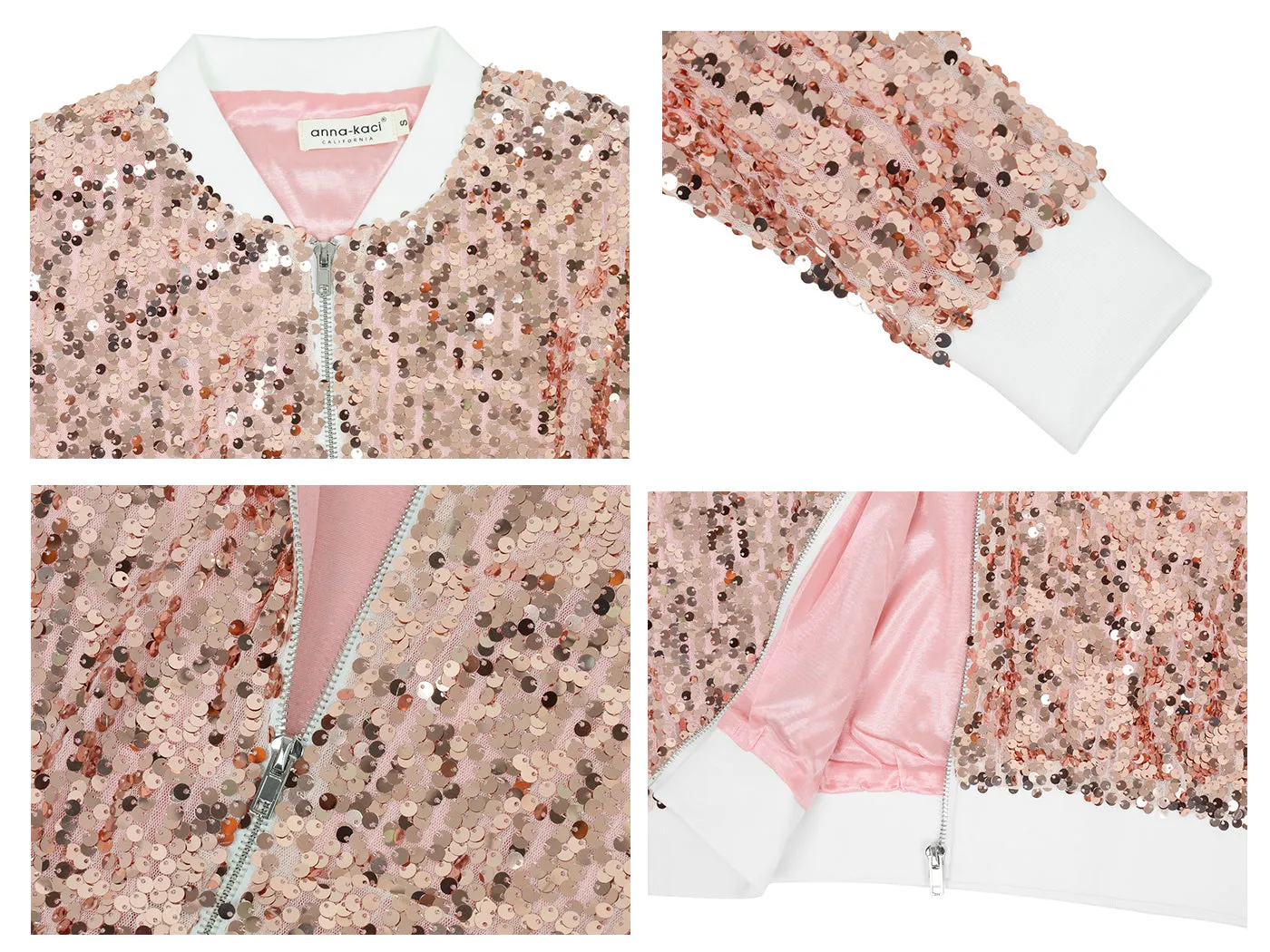 Plus Size Sequin Bomber Jacket