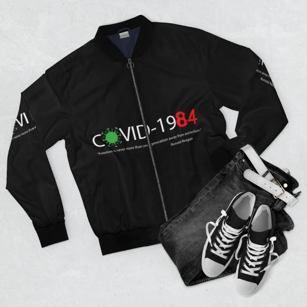 "Covid 1984" Dystopian Bomber Jacket