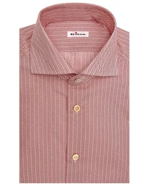 Red Herringbone Dress Shirt