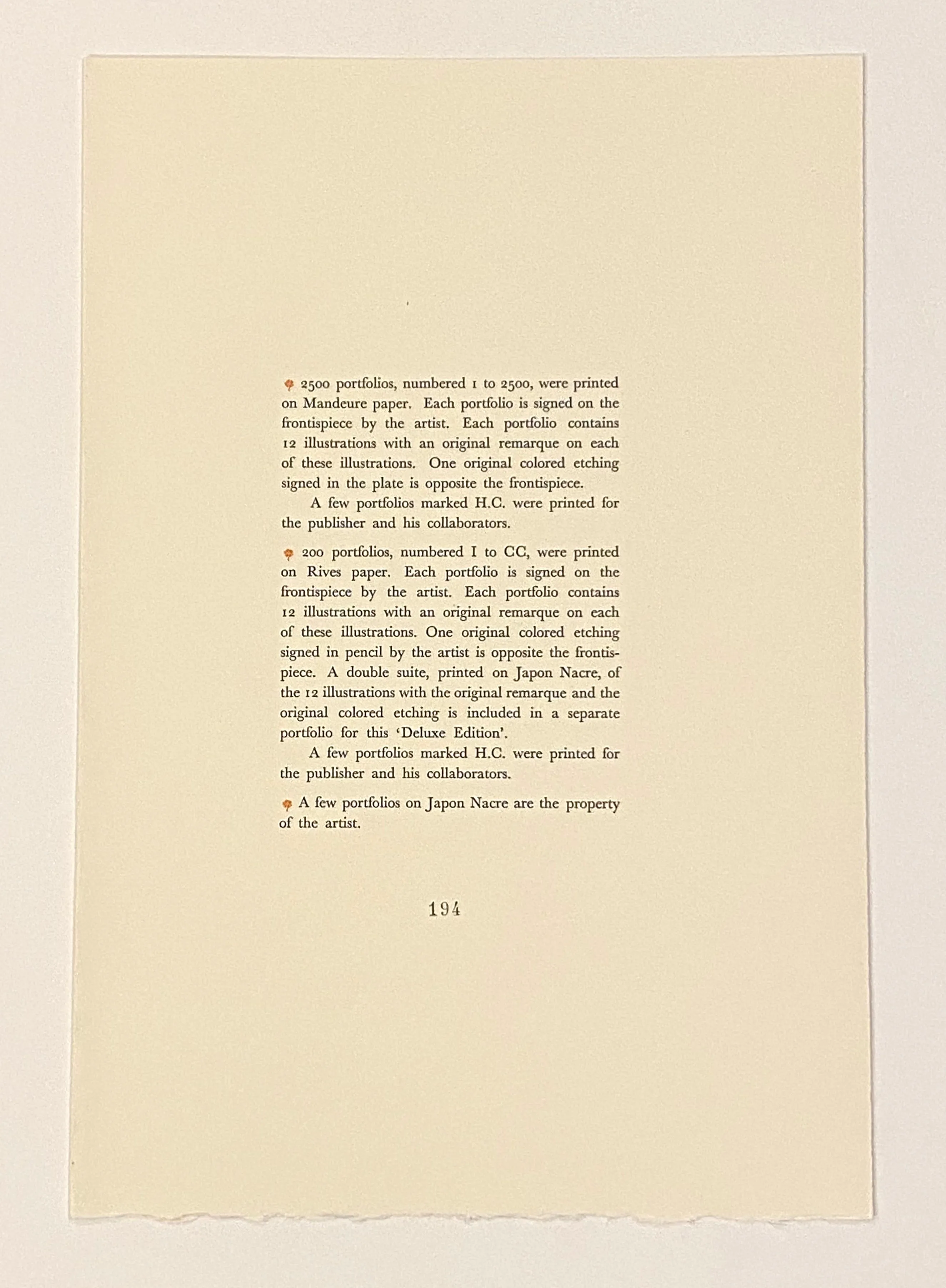 Salvador Dali Alice in Wonderland Portfolio Jacket and Justification Page