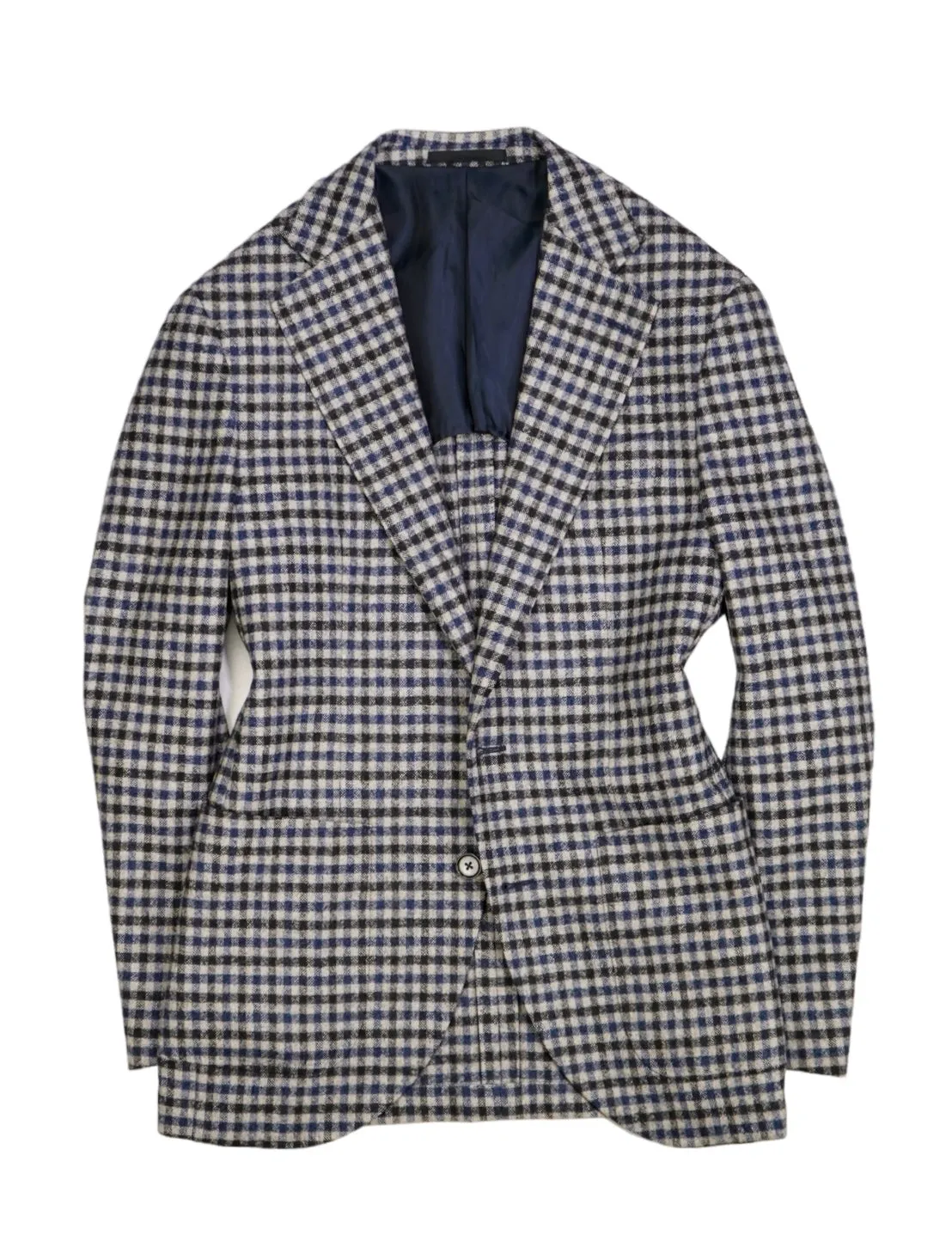 Spier & MacKay - Navy/Blue on Beige Wool Sports Jacket 46 (Short)