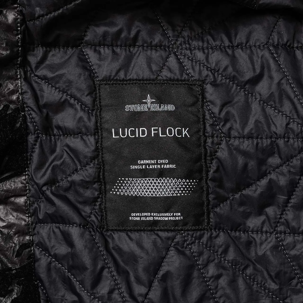 stone island shadow project padded bomber jacket lucid flock (black)